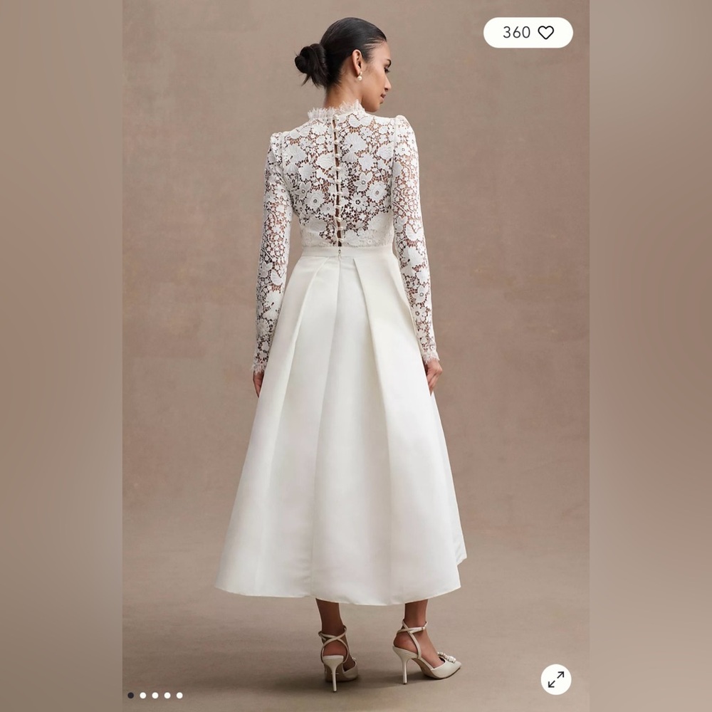 Sachin & Babi Cecelia Lace Long-Sleeve Midi-Dress Size 8 white Anthropologie